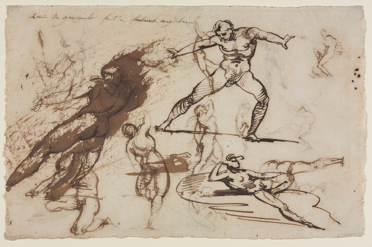 Blatt mit Skizzen recto, 1819 von Theodore Gericault