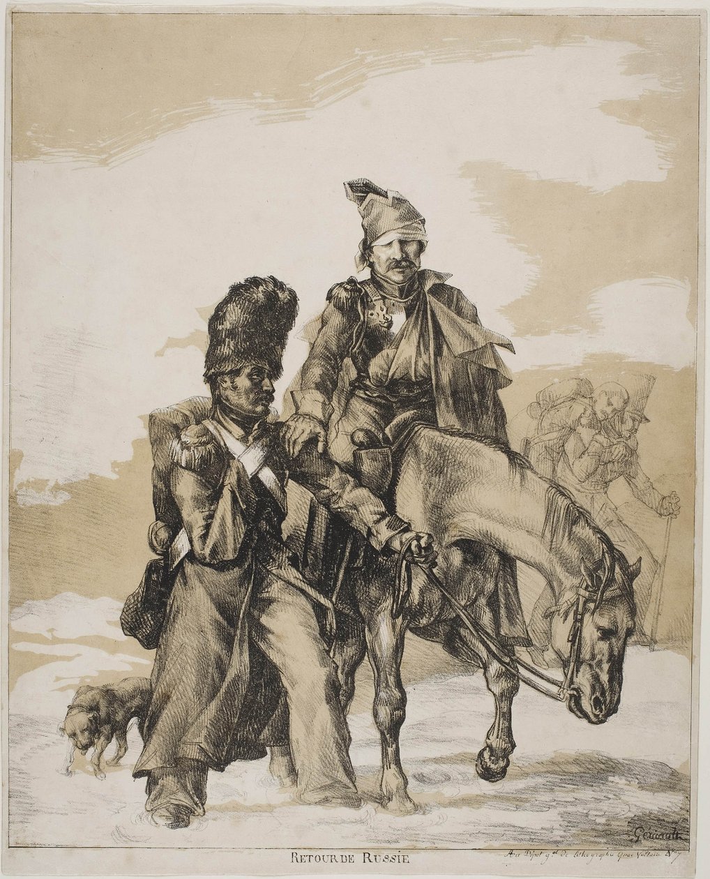 Der Rückzug aus Russland, ca. 1818 von Theodore Gericault