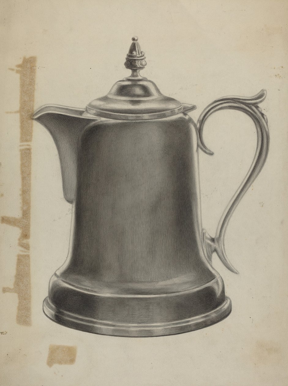 Zinn-Kaffeekanne von Theodore Pfitzer