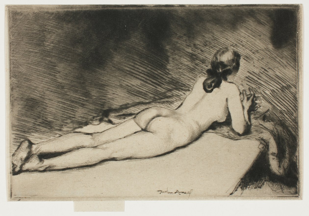 Nackte Figur liegend von Theodore Roussel