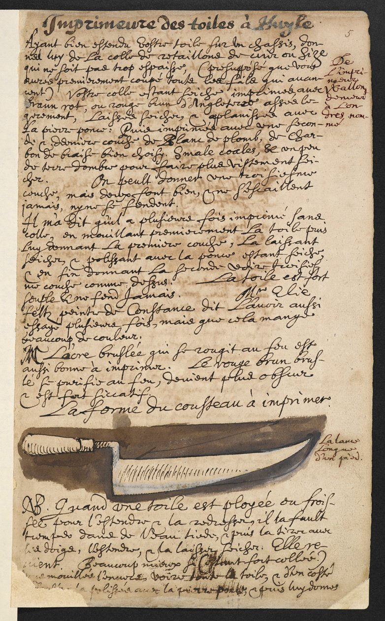 Grundierungsmesser (Illustration) von Theodore Turquet de Mayerne