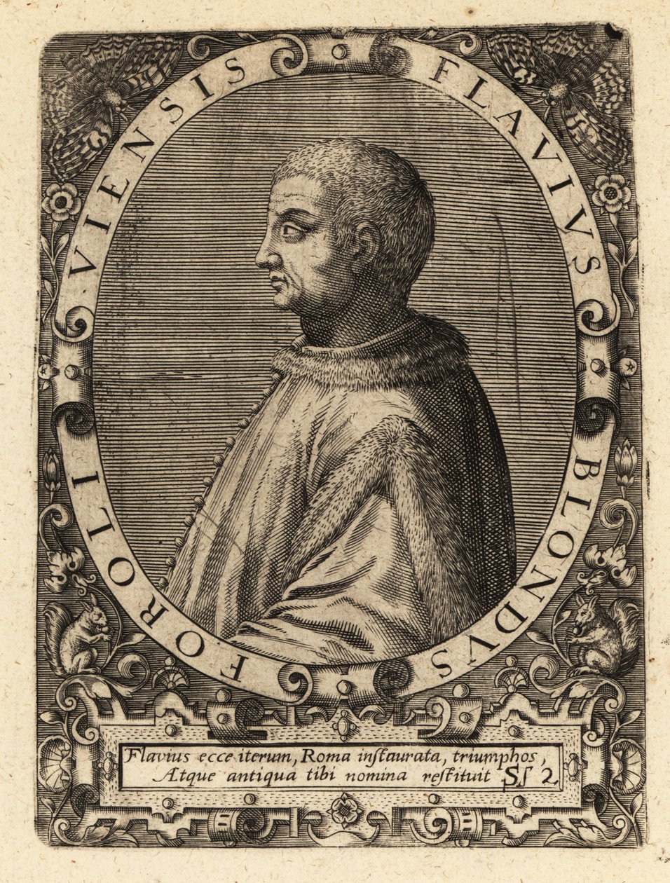 Flavio Biondo, italienischer Historiker von Theodore de Bry