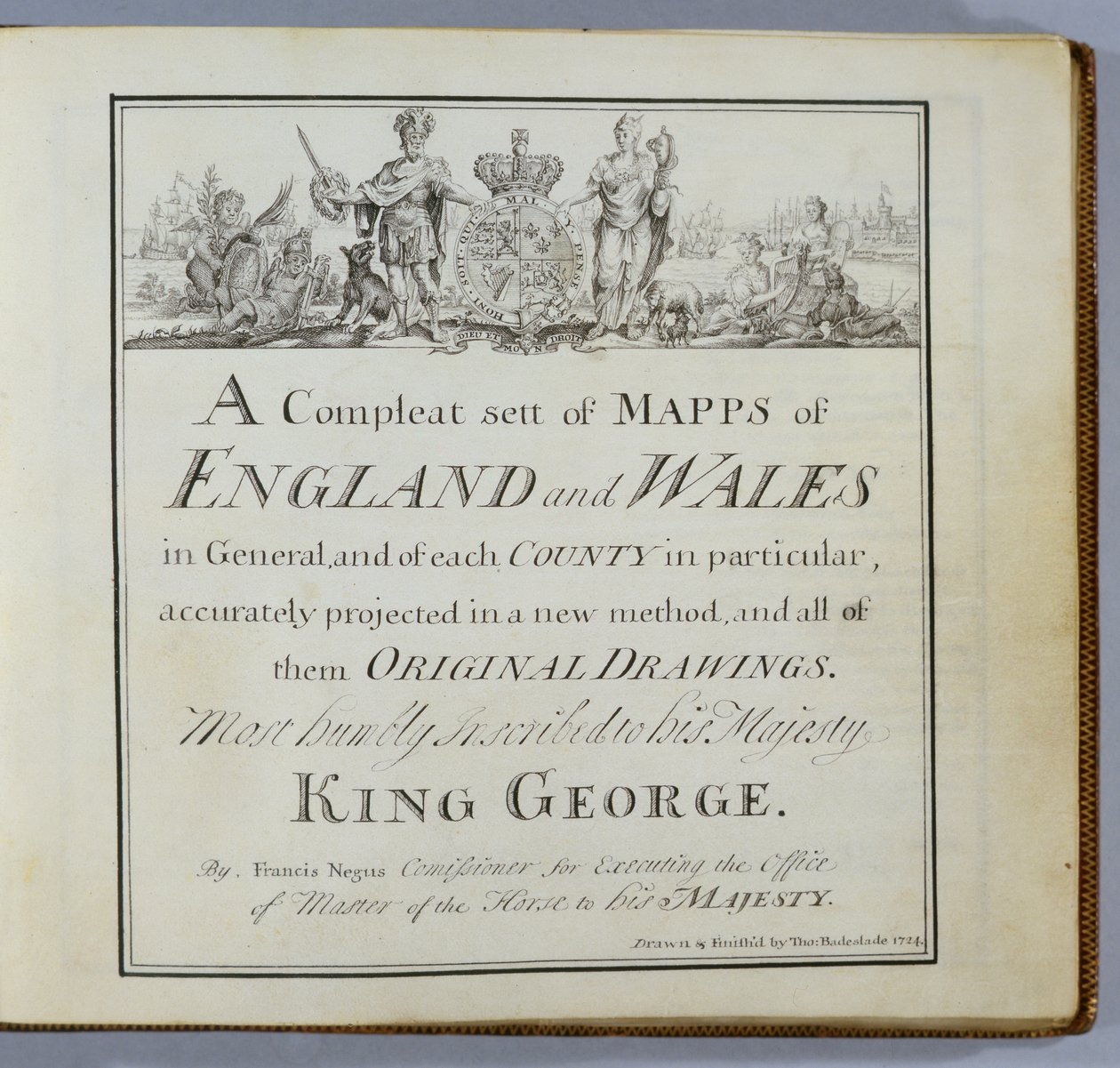 Titelseite von A Compleat Sett of Mapps of England and Wales in General..., 1724 von Thomas Badeslade