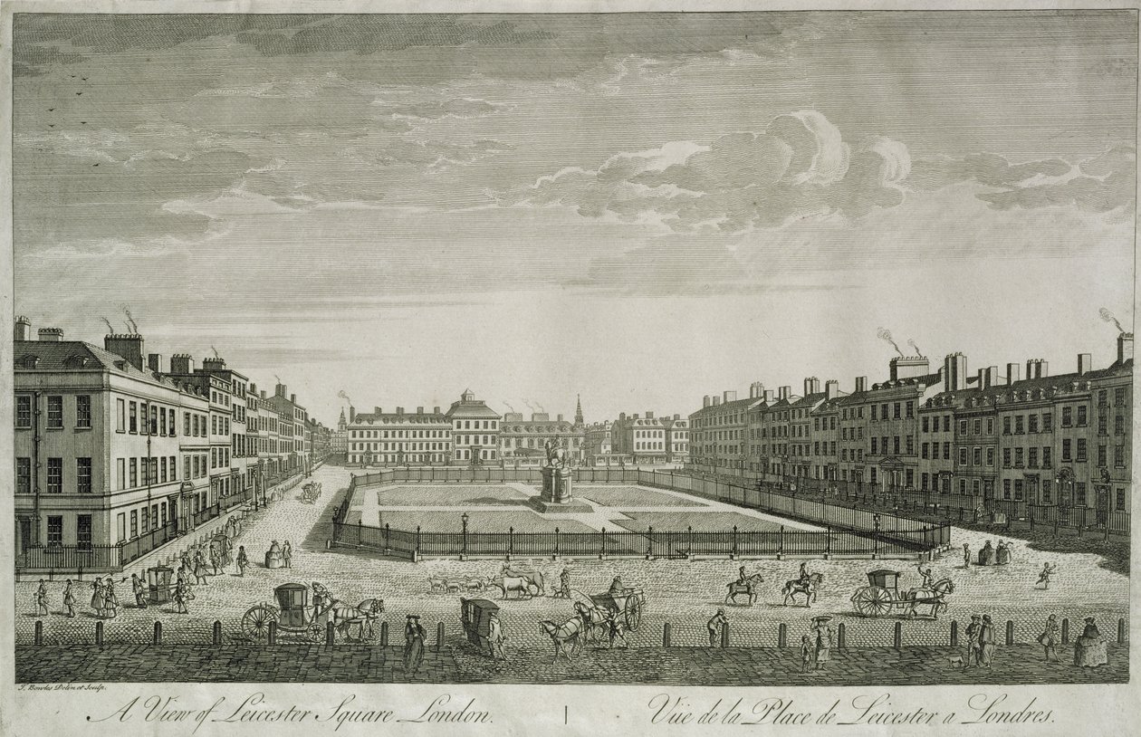 Ansicht des Leicester Square, 1753 von Thomas Bowles