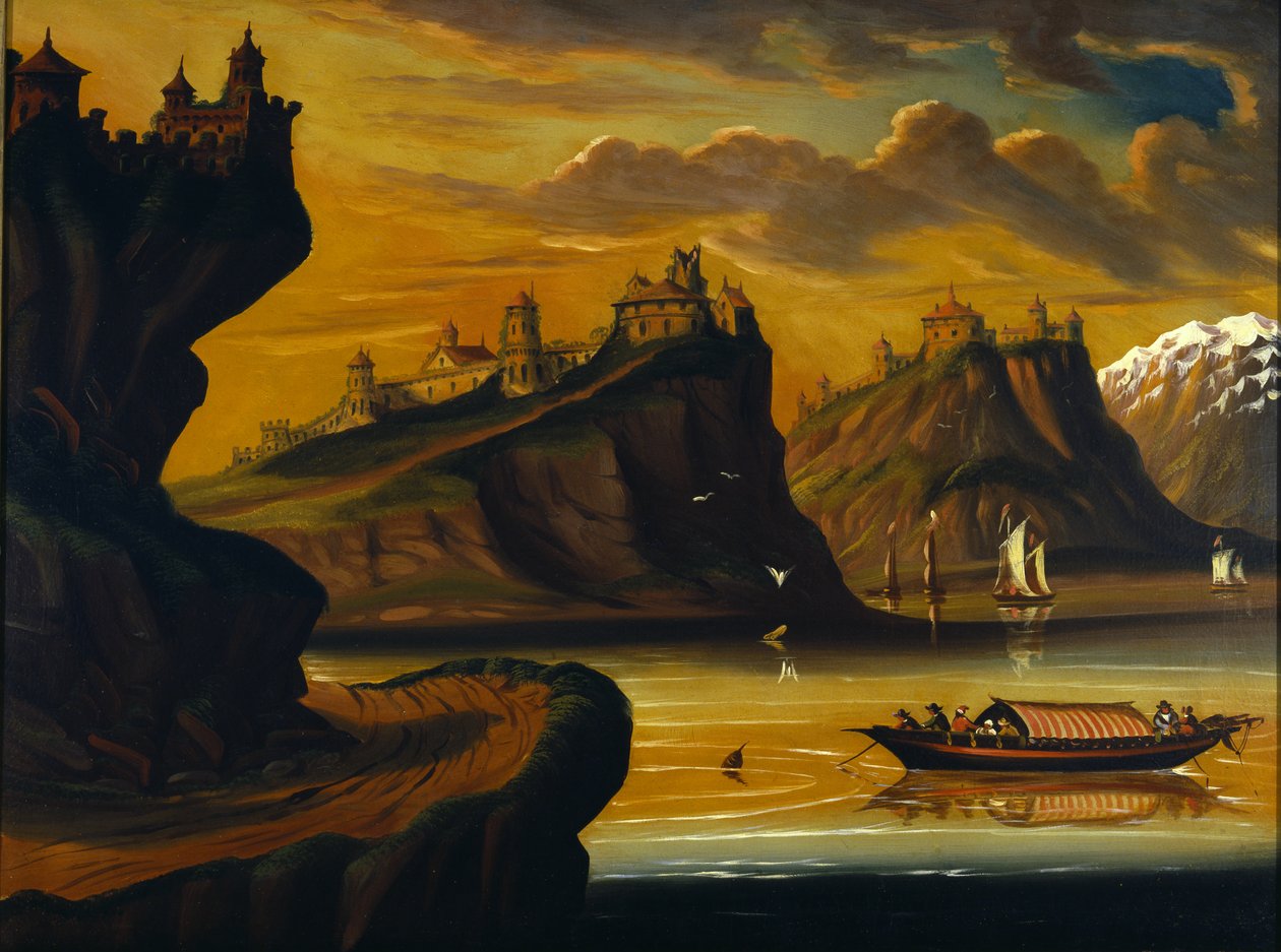 Burgen am Rhein, ca. 1845-60 von Thomas Chambers