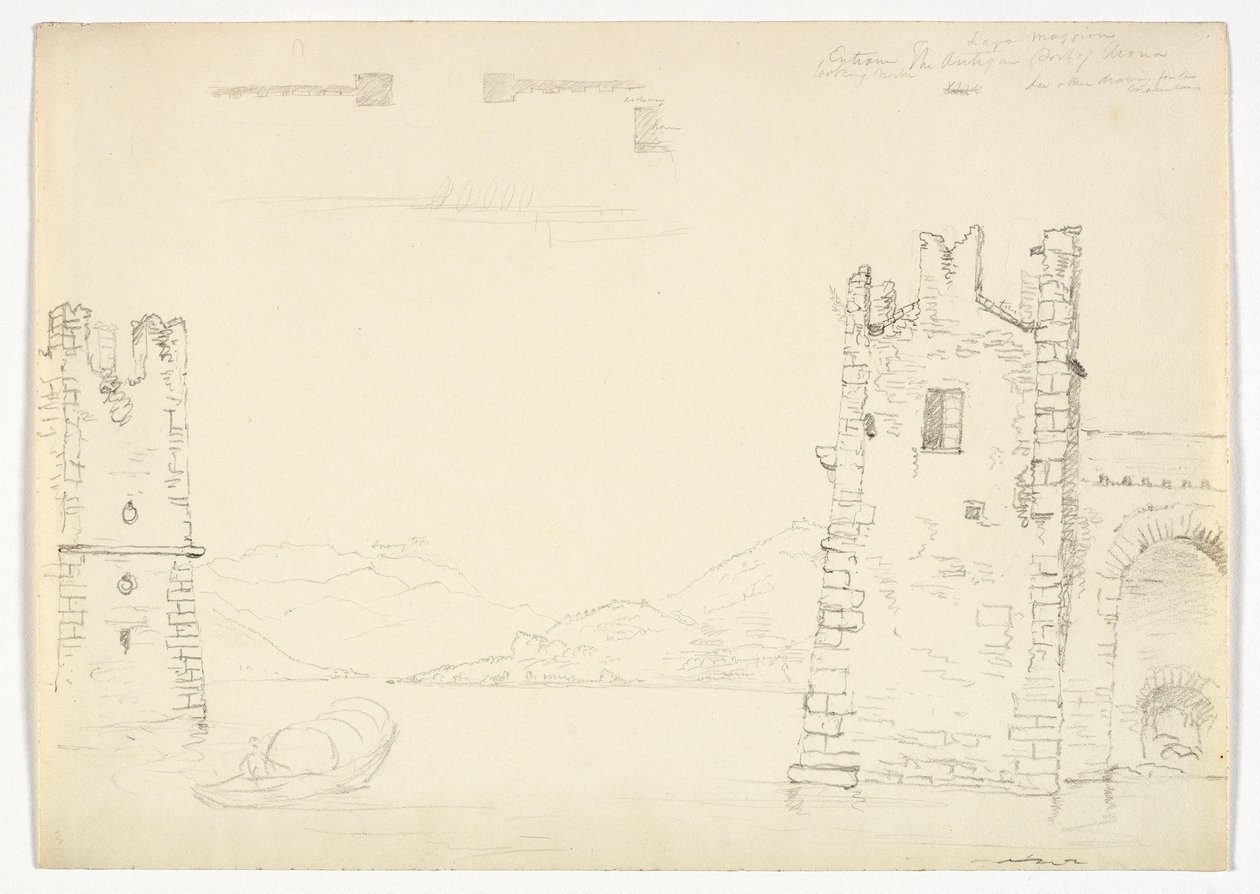 Antiker Hafen von Arona, Lago Maggiore, 1842 von Thomas Cole