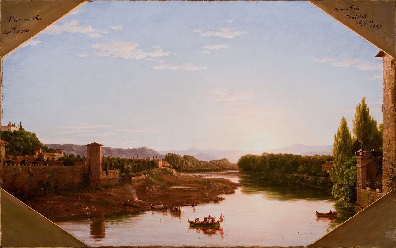 Blick auf den Arno, in der Nähe von Florenz, 1837 von Thomas Cole
