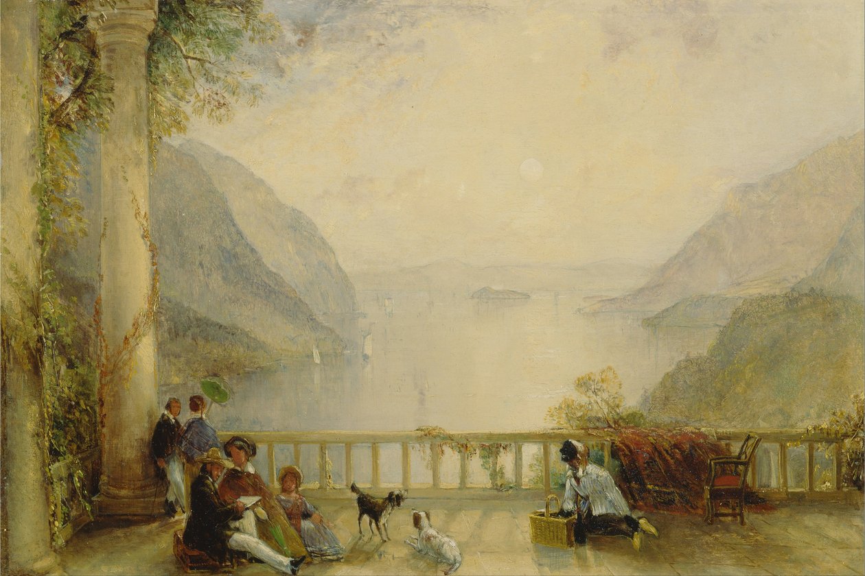 Figuren auf einem Balkon, wahrscheinlich in Westpoint von Thomas Creswick