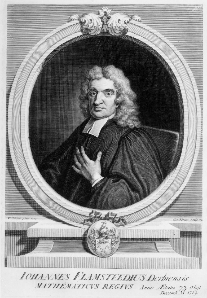 Sir John Flamsteed, graviert von George Vertue, 1719 von Thomas Gibson