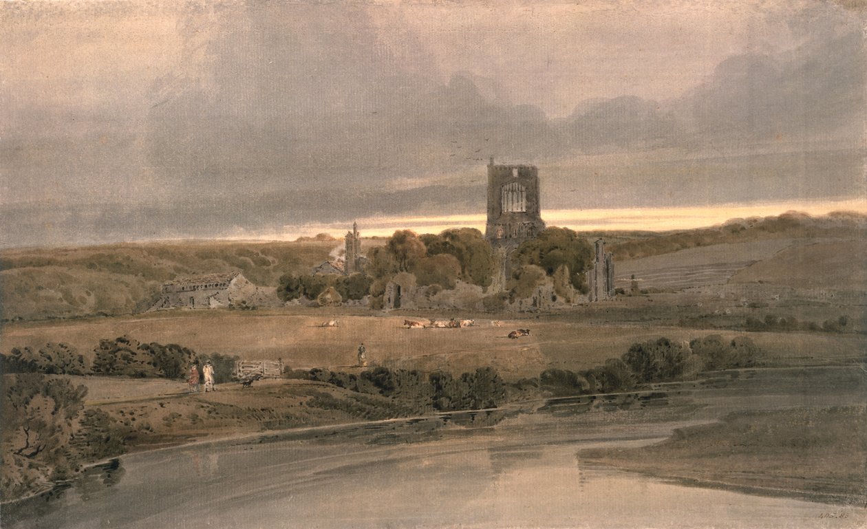 Kirkstall Abbey, Yorkshire - Abend von Thomas Girtin