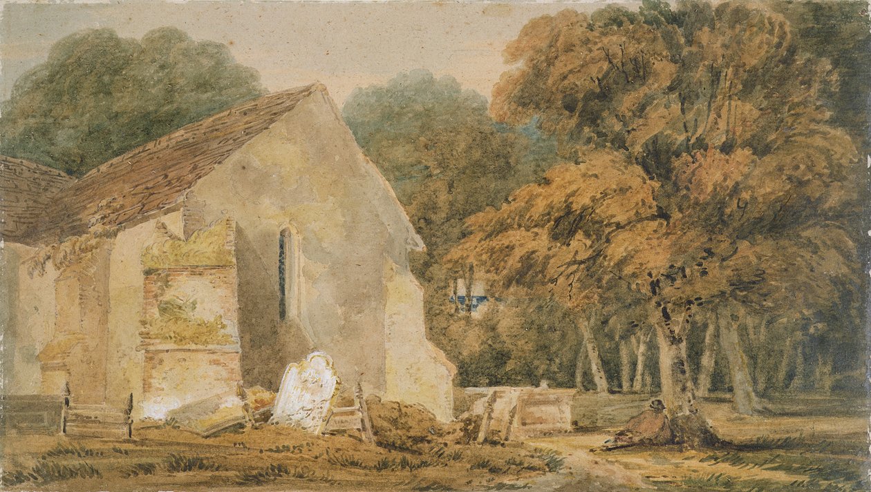 Ein Landkirchhof, um 1797-98 von Thomas Girtin