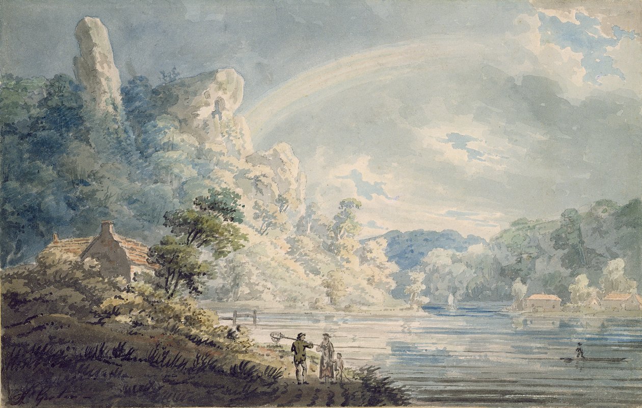 Szene in der Nähe des New Weir, Monmouthshire von Thomas Girtin