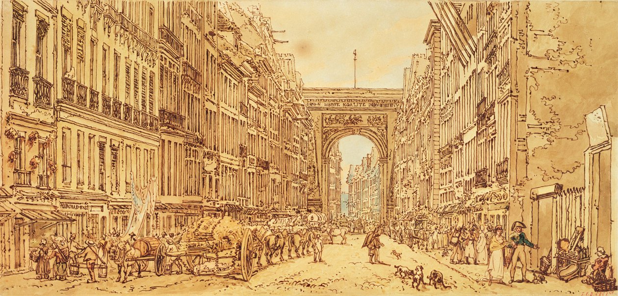 Das Faubourg und das Porte Saint-Denis, 1801 von Thomas Girtin