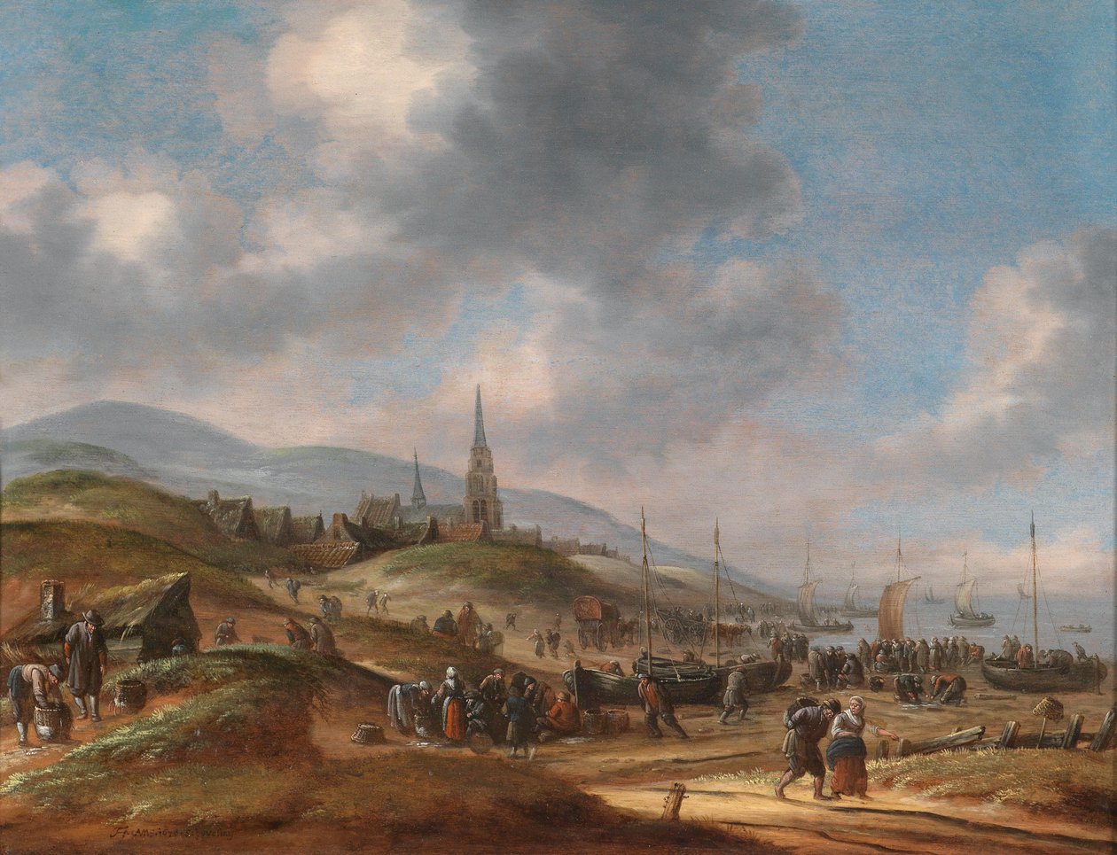 Ansicht des Strandes bei Scheveling von Thomas Heeremans