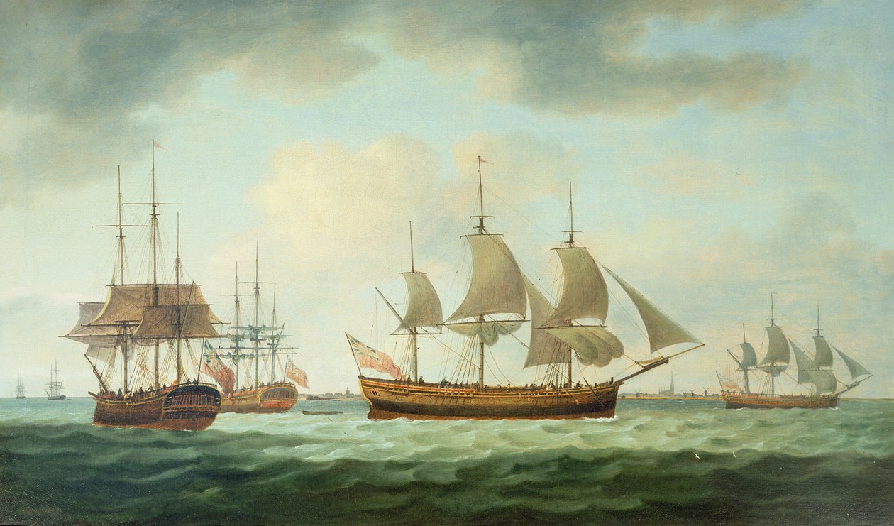 Handelsschiffe vor der Küste, 1783 von Thomas Luny