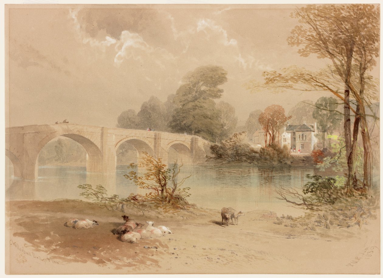 Chollerford Brücke und Gasthaus von Thomas Miles II Richardson