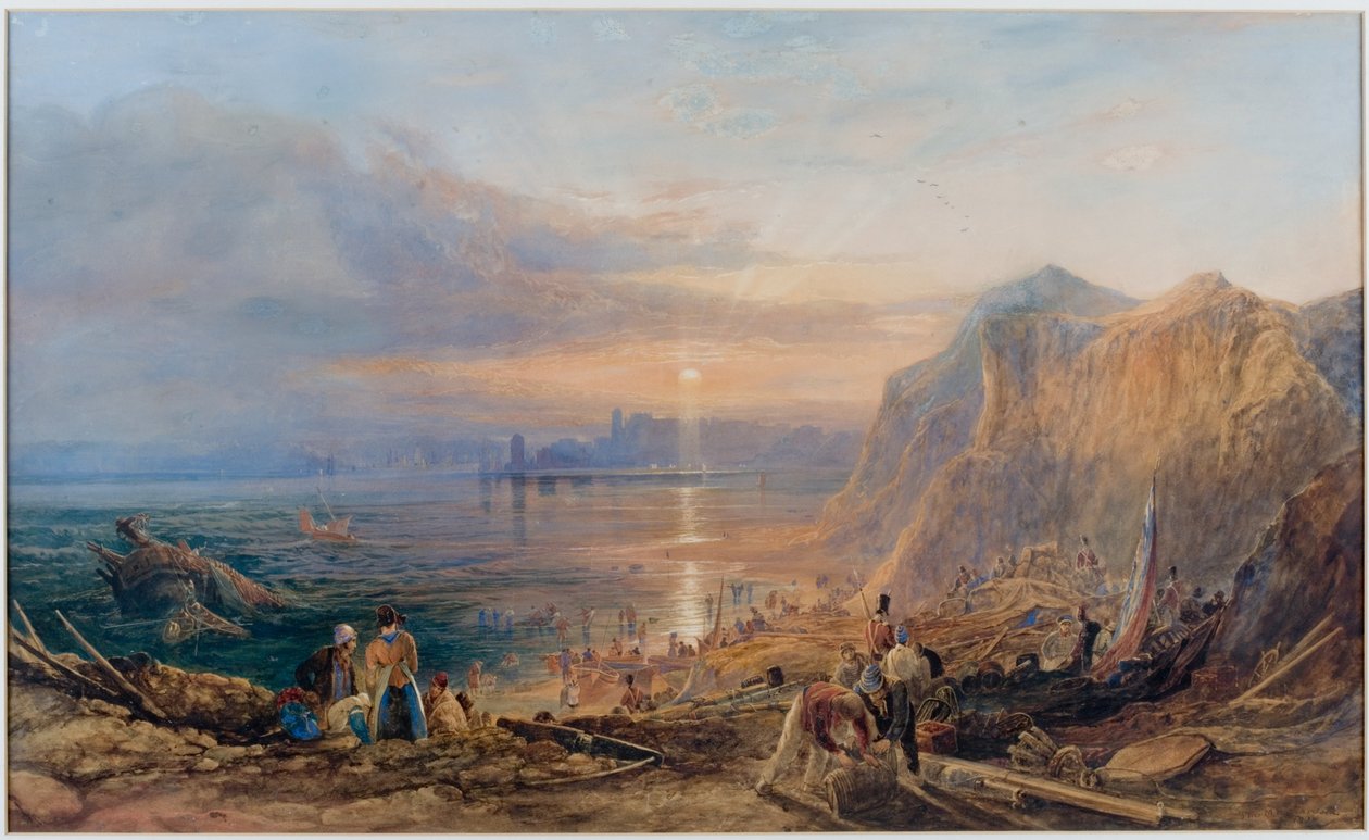 Zerbrechen eines Wracks in Tynemouth von Thomas Miles Richardson