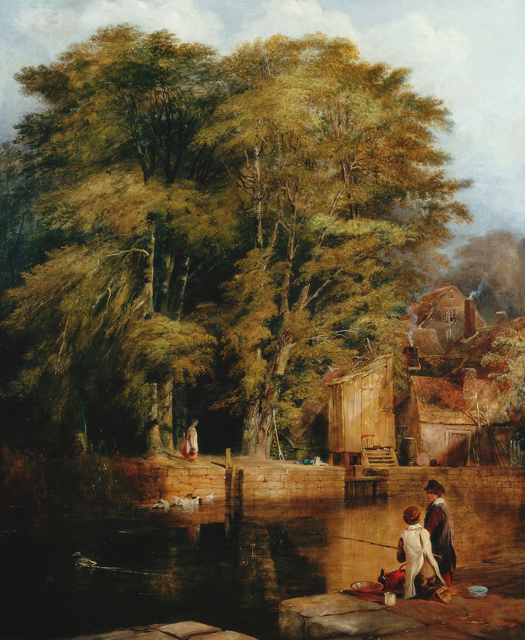 Junge Angler, Barras Bridge von Thomas Miles Richardson