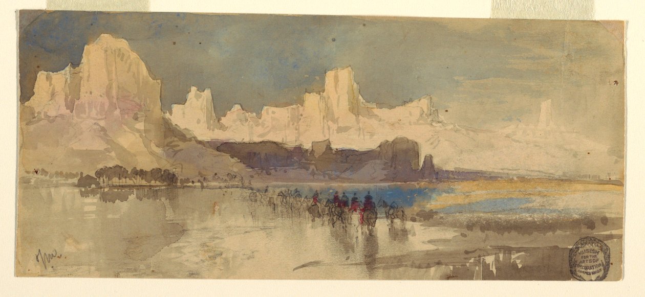 Entwurf, Canyon des Rio Virgin, Süd-Utah, 1873 von Thomas Moran