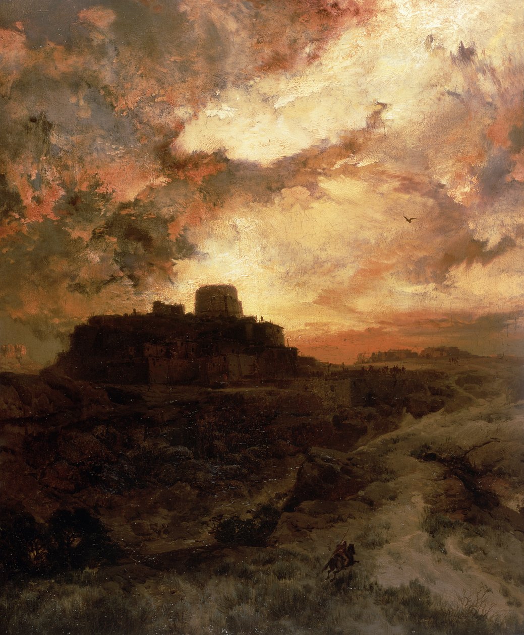 Sonnenuntergang, Pueblo del Walpe, Arizona, 1880 von Thomas Moran