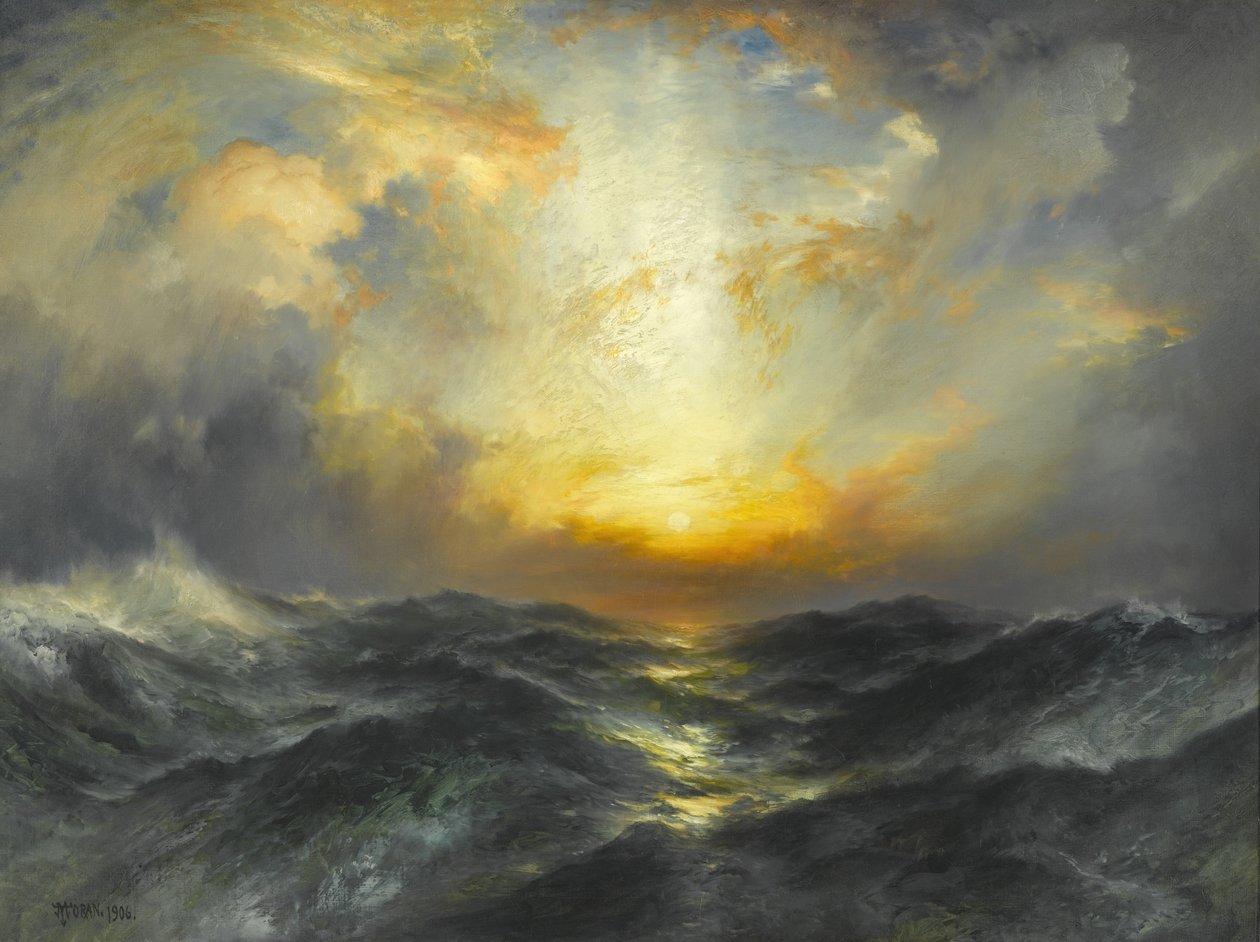 Sonnenuntergang am Meer, 1906 von Thomas Moran