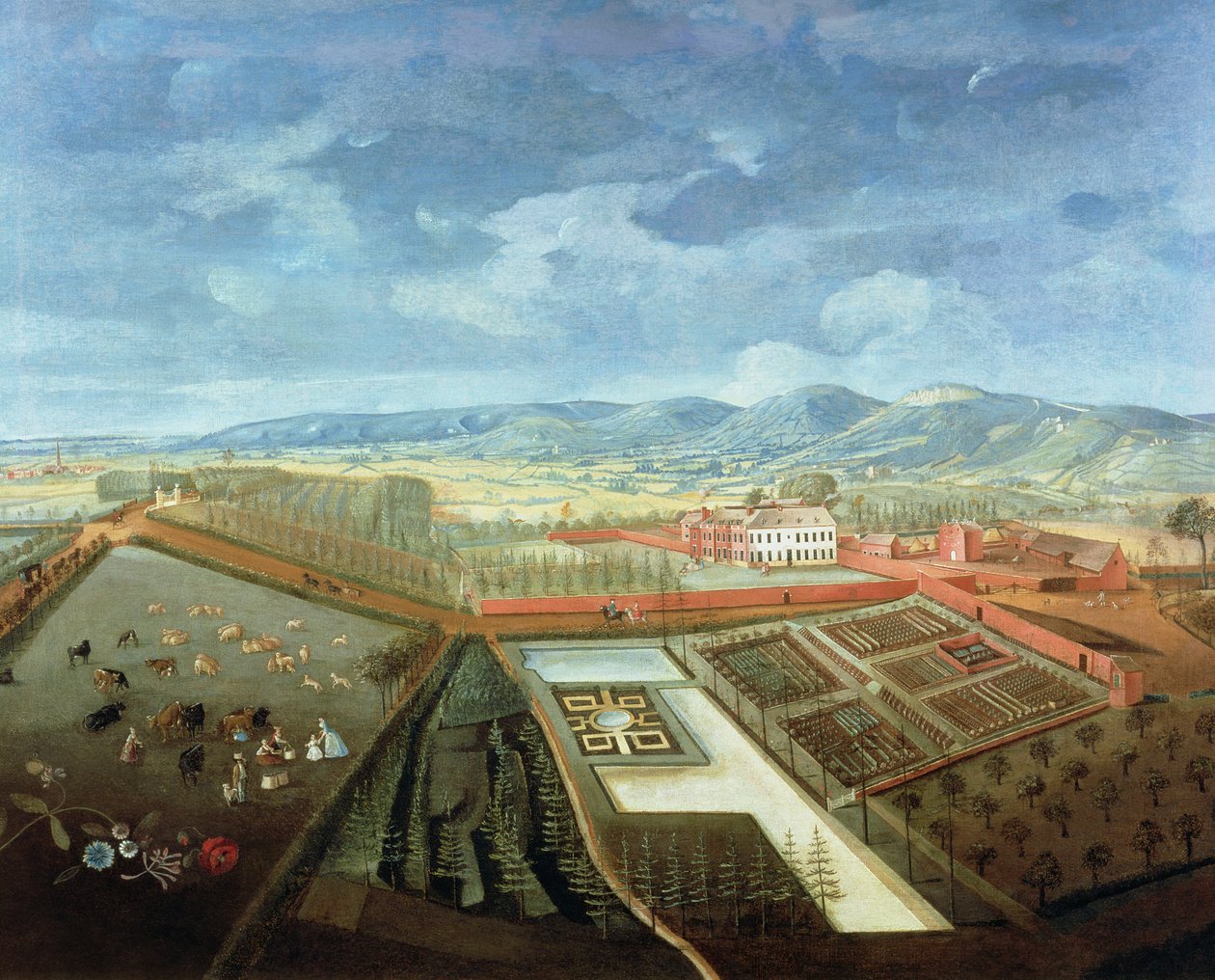 Panoramablick auf Charlton Park, um 1745 von Thomas Robins