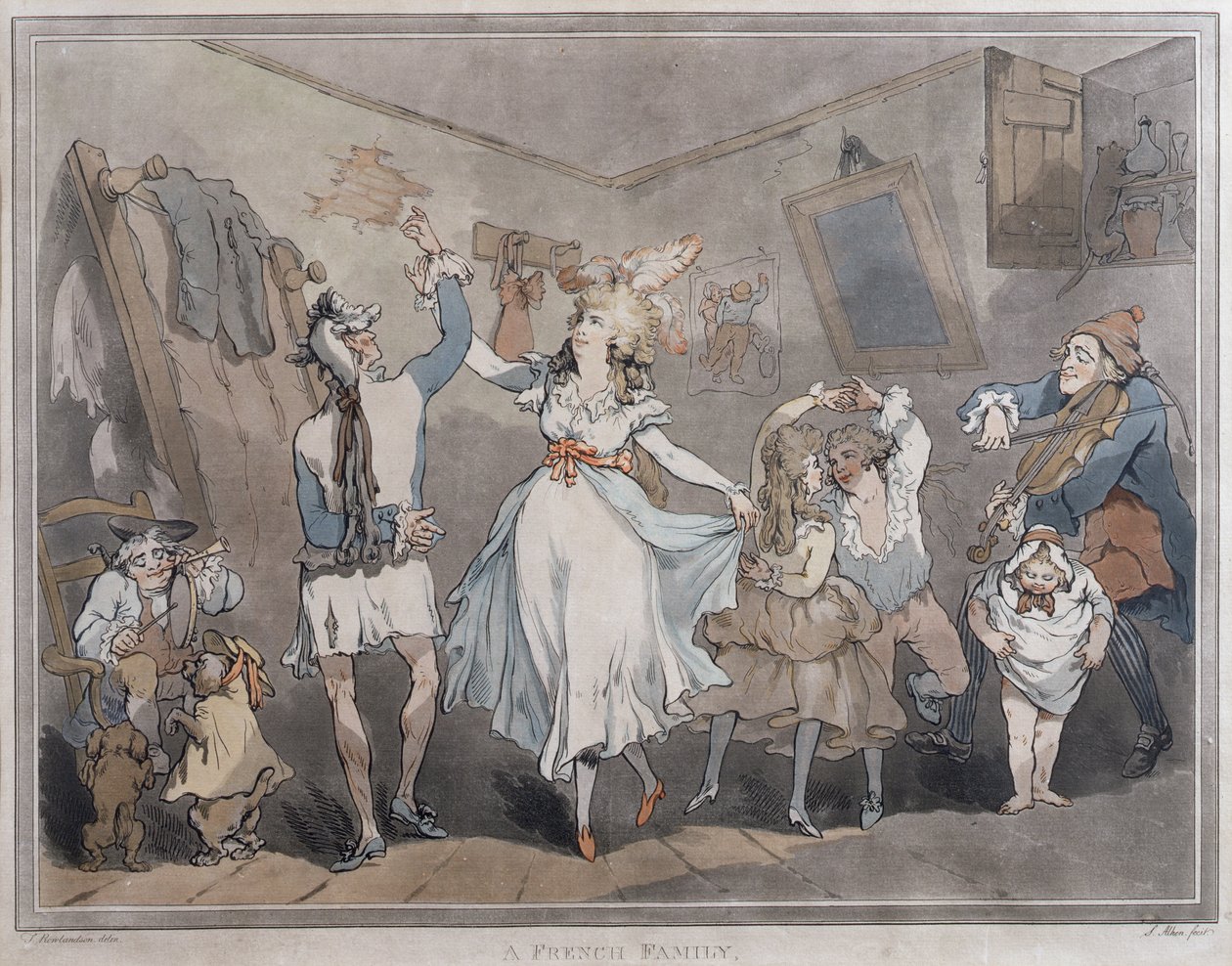 Eine französische Familie, gestochen von Samuel Alken (1756-1823), 1785 von Thomas Rowlandson