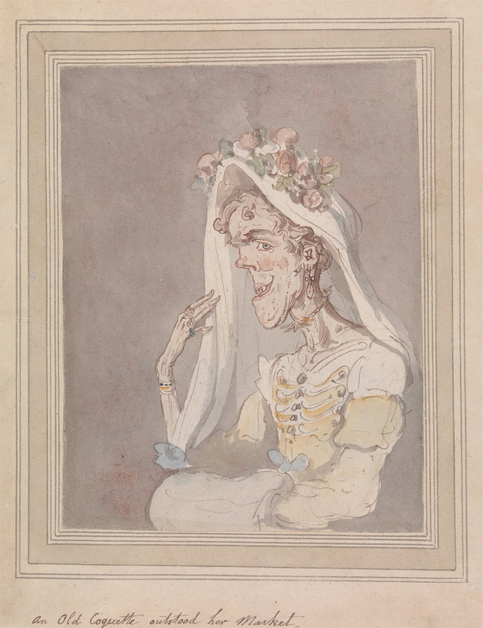 Eine alte Kokette hat ihren Markt überdauert von Thomas Rowlandson