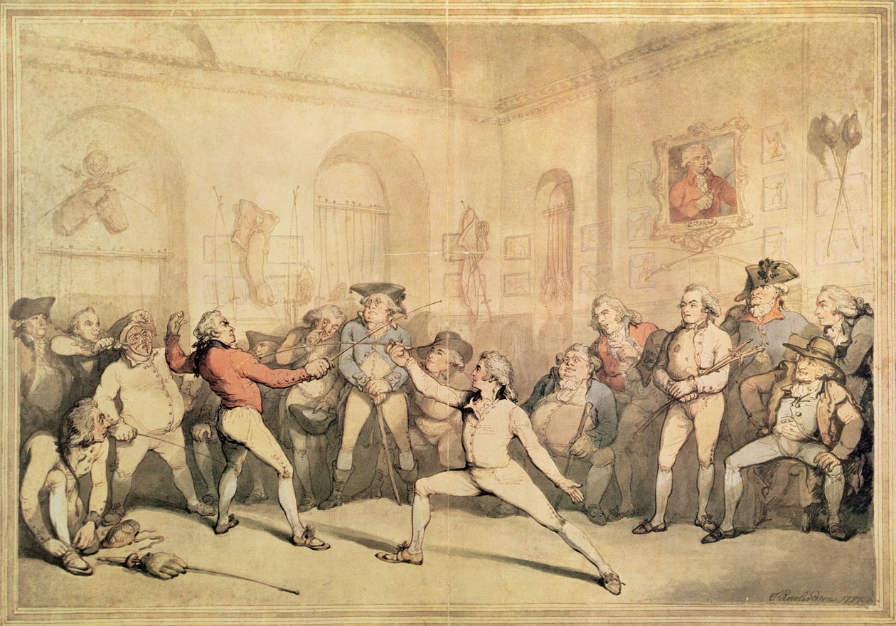 Angelos Fechtsaal, veröffentlicht 1787 von Thomas Rowlandson