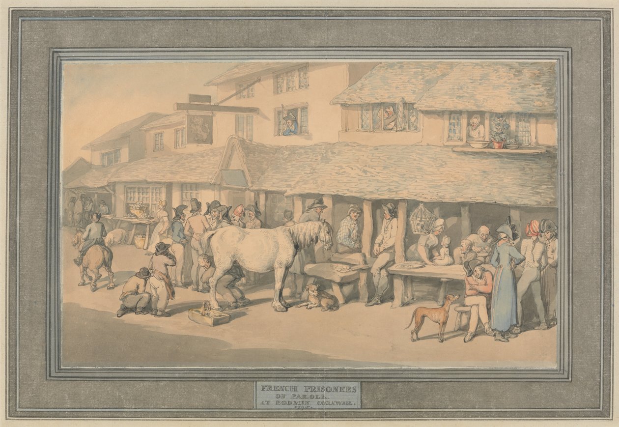 Bodmin Cornwall - Französische Gefangene auf Ehrenwort von Thomas Rowlandson