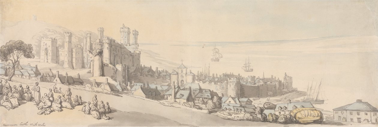 Carnarvon Castle, Nordwales von Thomas Rowlandson