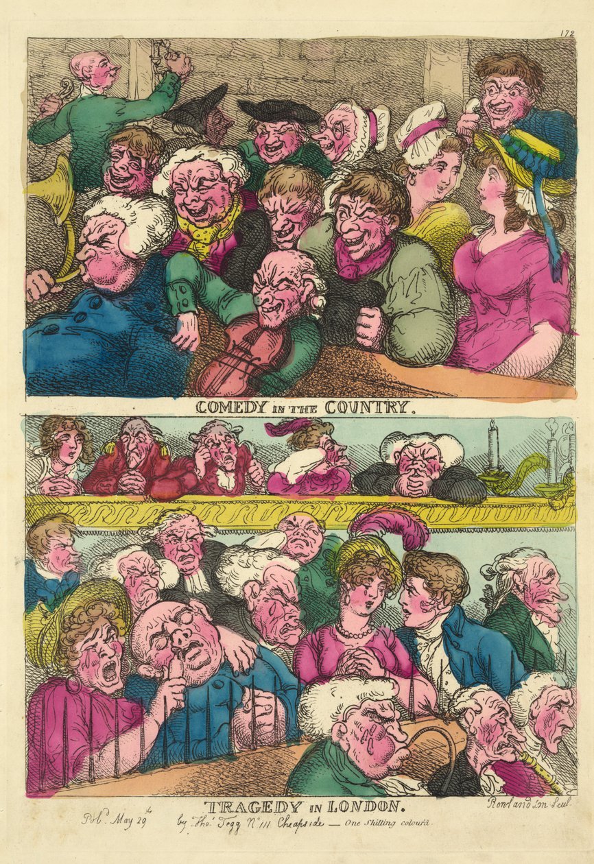 Komödie auf dem Land, Tragödie in London, 1807 von Thomas Rowlandson