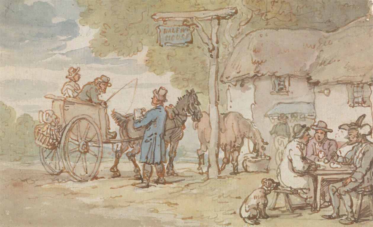 Dr. Syntax vor dem Haltepunkt von Thomas Rowlandson