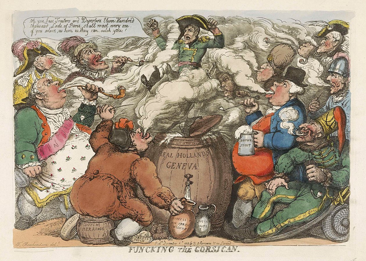 Funcking der Korsikaner, veröffentlicht 1813 von Thomas Rowlandson