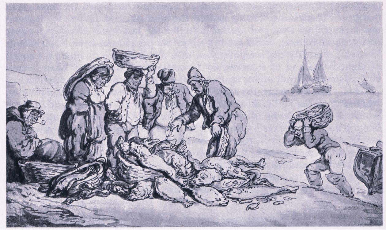 Grimsby: Fischverkauf von Thomas Rowlandson