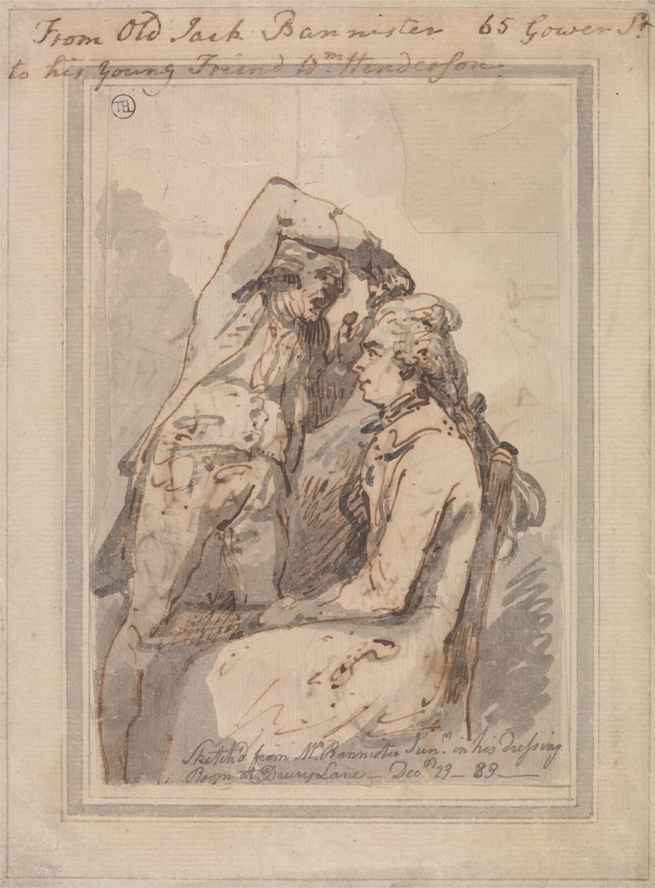 Jack Bannister in seinem Ankleidezimmer von Thomas Rowlandson