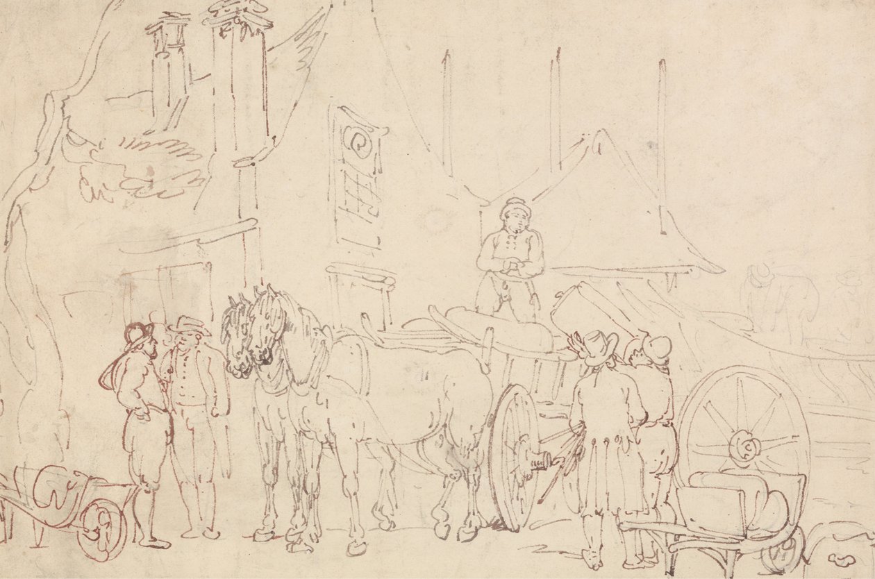 Beladen eines Wagens von Thomas Rowlandson