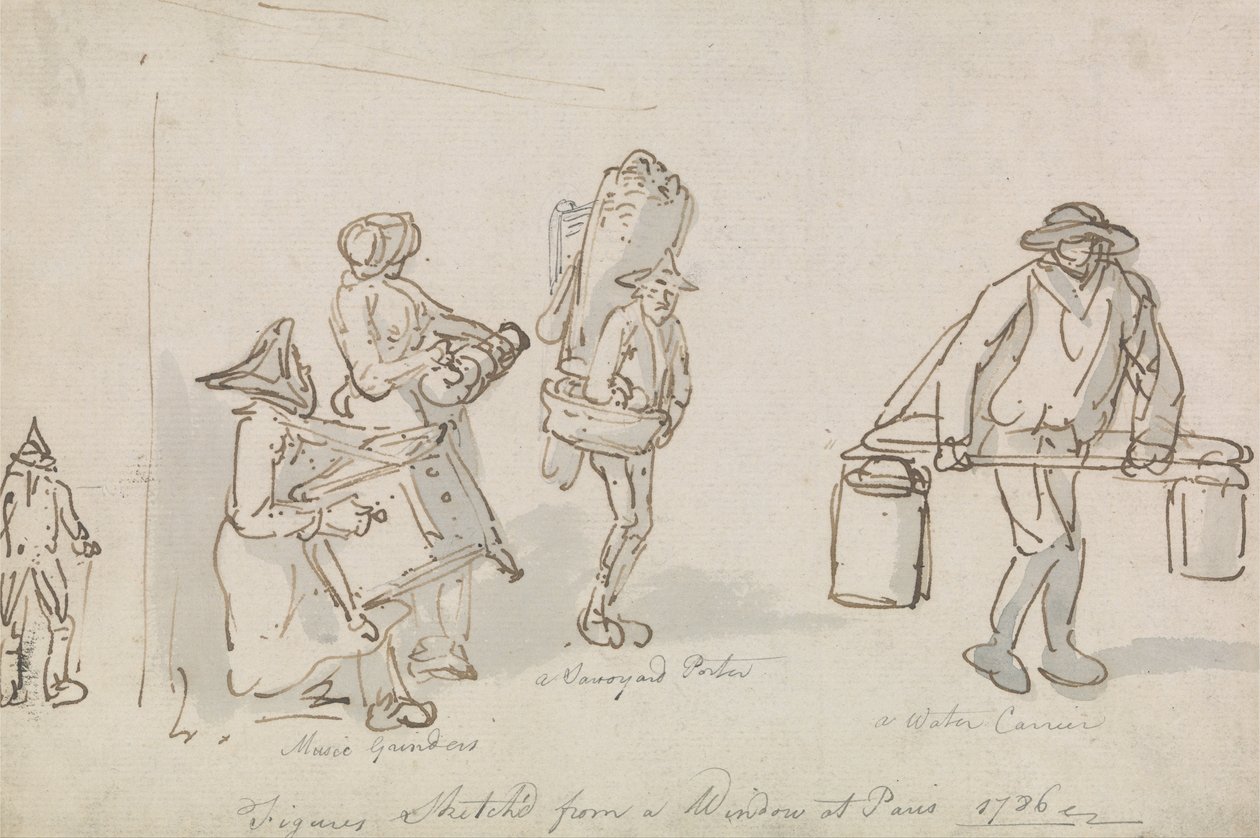 Pariser Straßenfiguren von Thomas Rowlandson