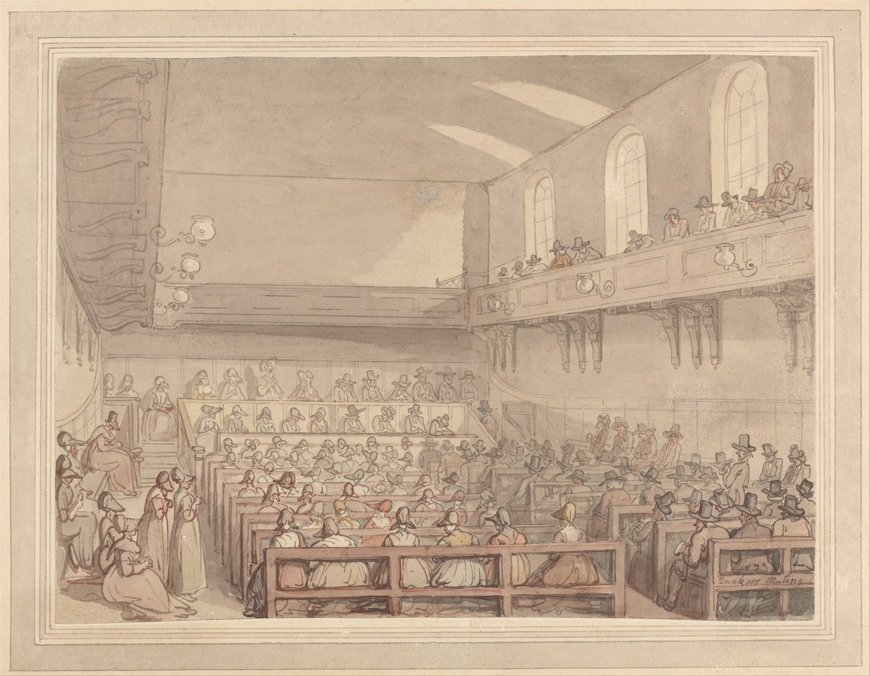 Quäkertreffen von Thomas Rowlandson
