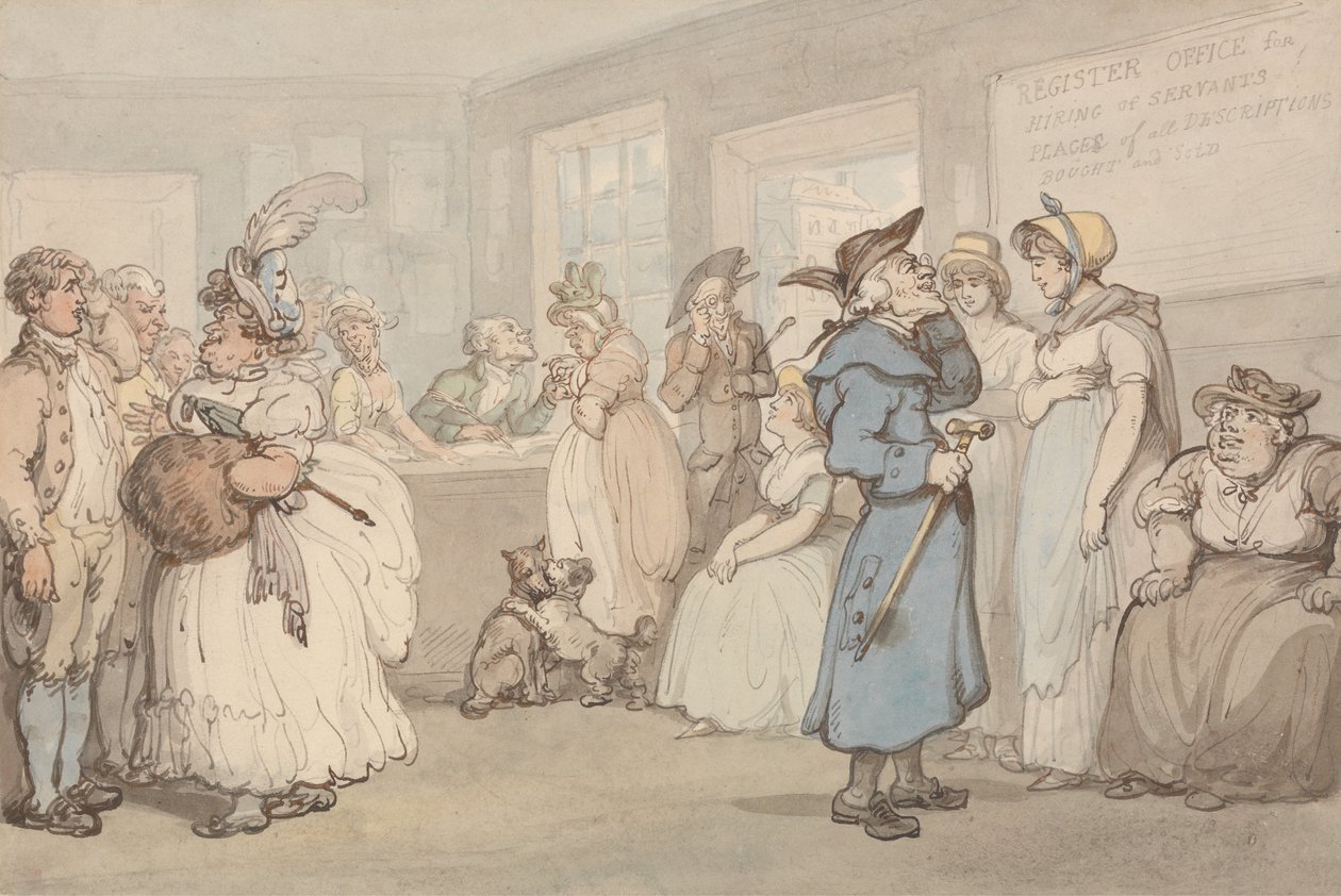 Registerbüro für die Anstellung von Dienern von Thomas Rowlandson