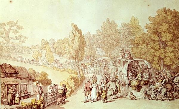 Straße nach Epsom, 1812 von Thomas Rowlandson
