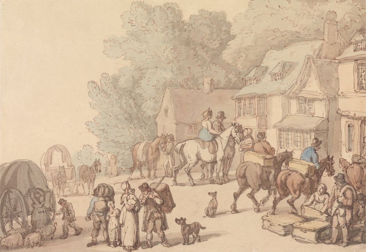 Szene vor einem Gasthaus von Thomas Rowlandson