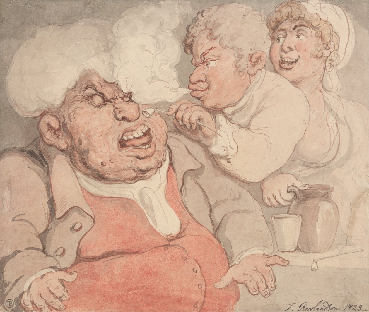 Verspottung mit Rauch aus einer Pfeife von Thomas Rowlandson