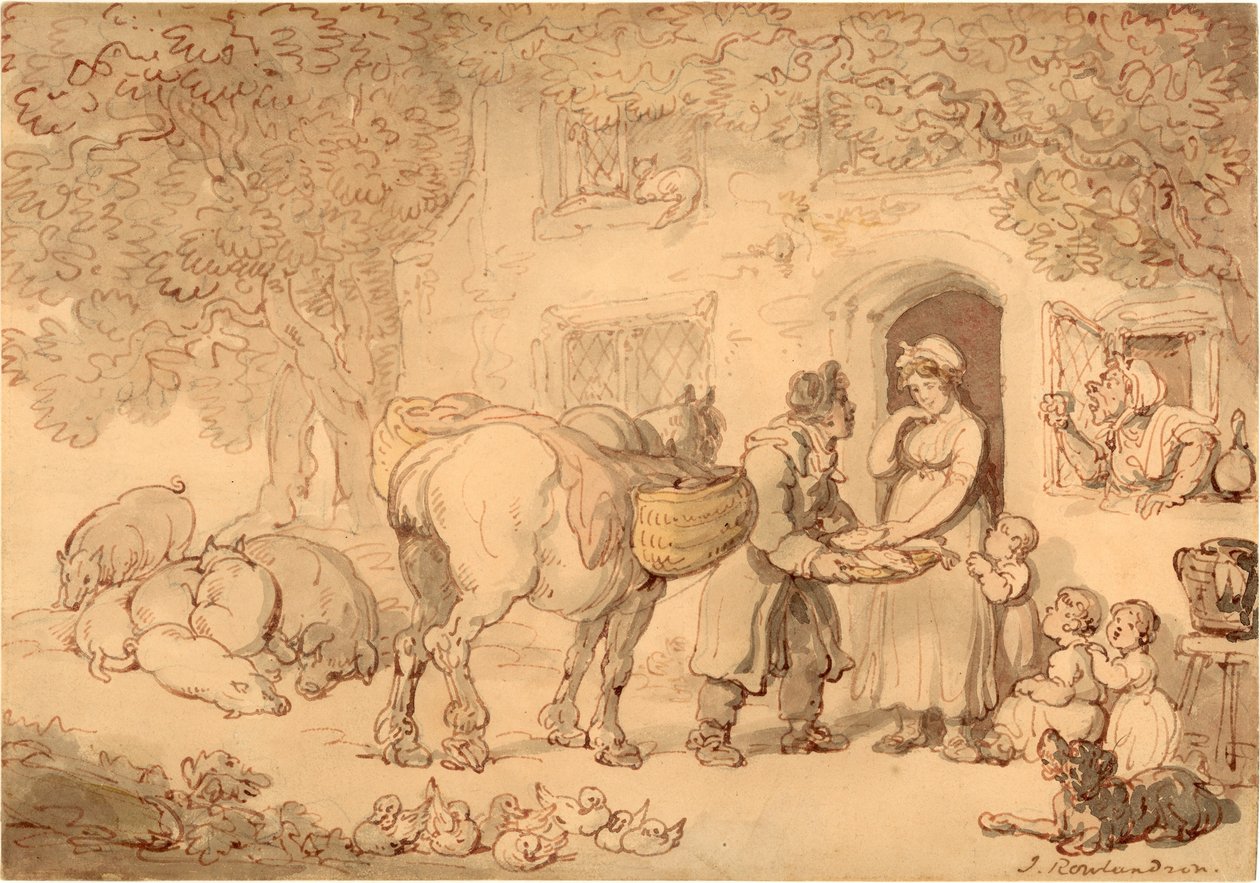 Der Fischverkäufer von Thomas Rowlandson