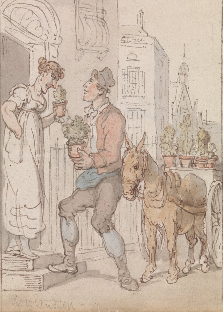 Die Blumenverkäuferin von Thomas Rowlandson