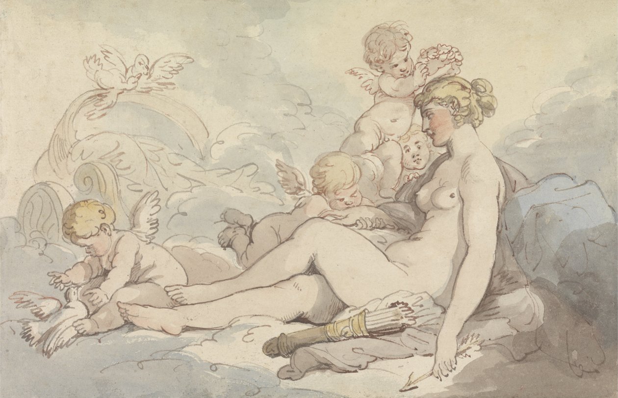 Venus von Amor gekrönt von Thomas Rowlandson