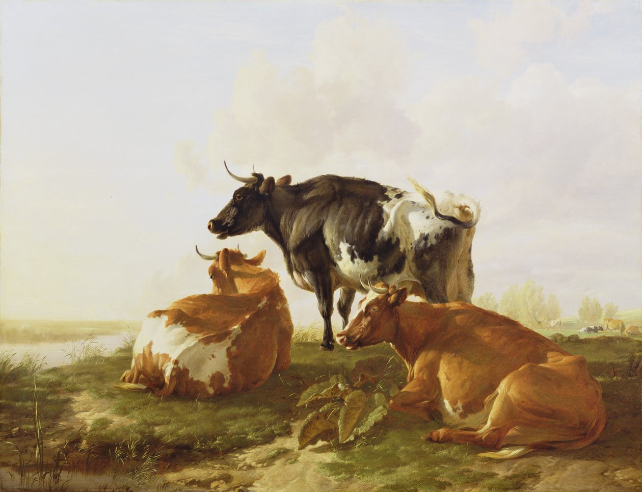 Rinder in einer Flusslandschaft von Thomas Sidney Cooper