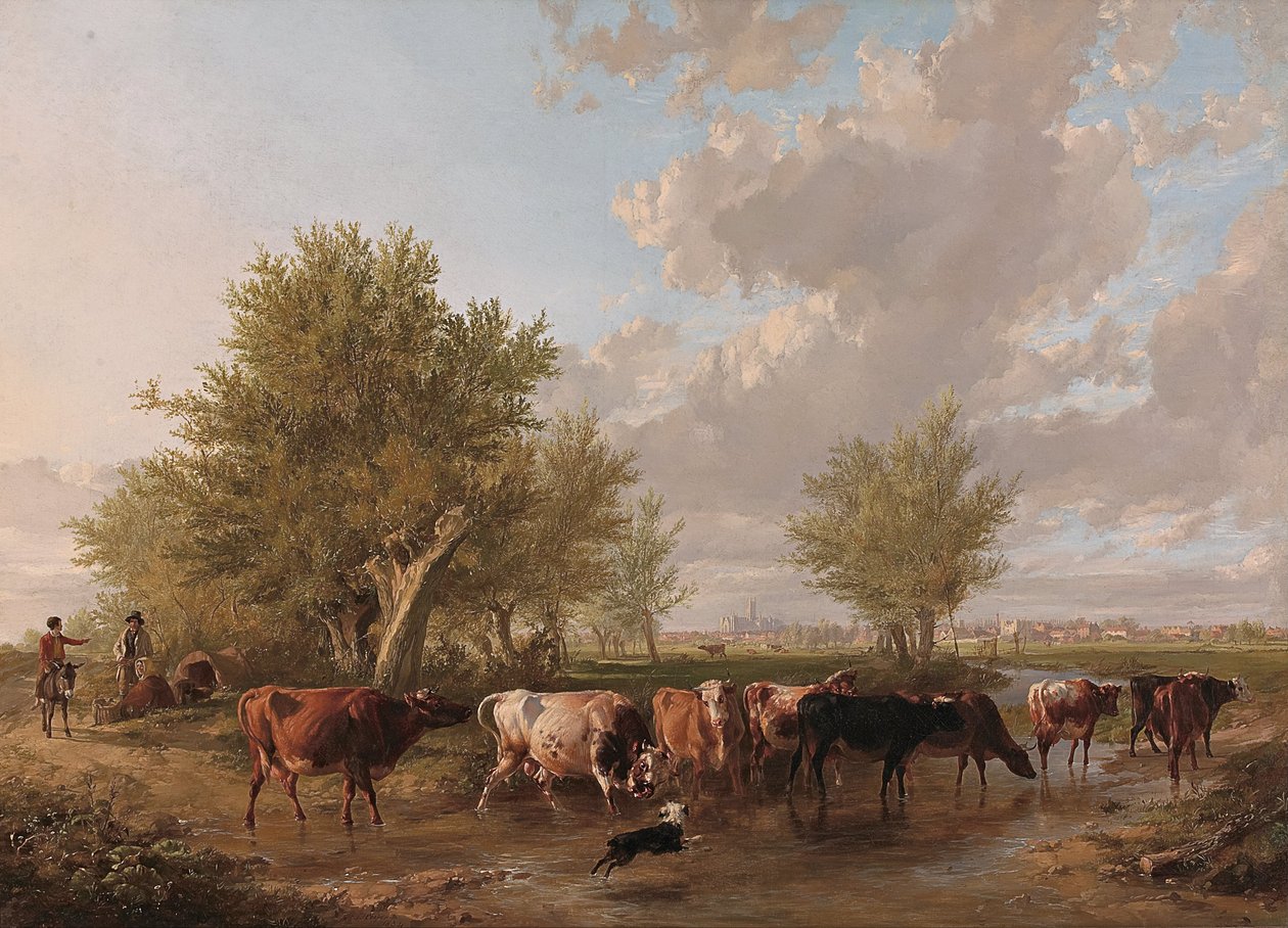 Durchqueren eines Baches, Vororte von Canterbury von Thomas Sidney Cooper
