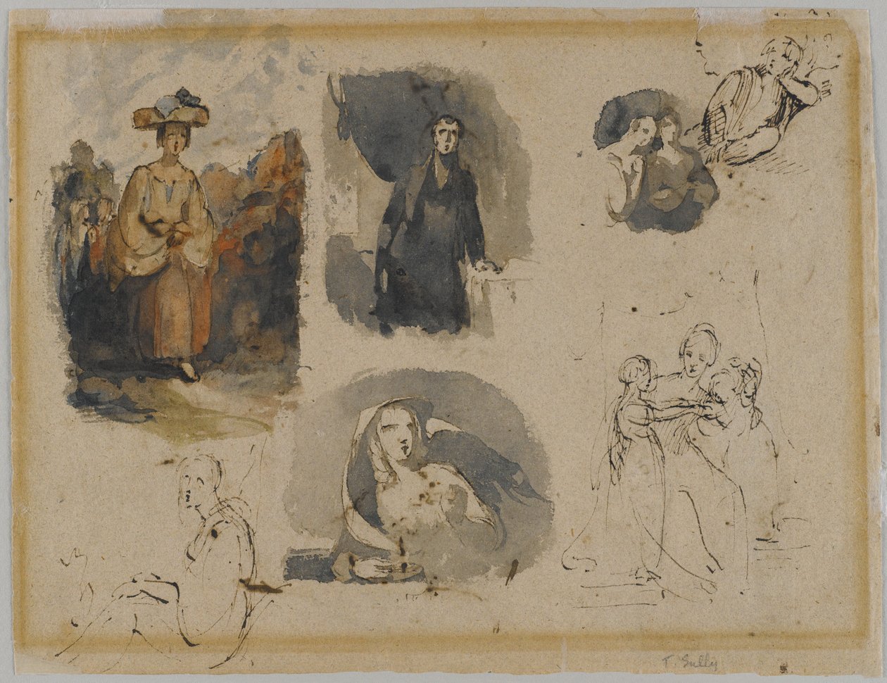 [Ohne Titel] (Sieben Figurenstudien, ca. 1830er Jahre) von Thomas Sully