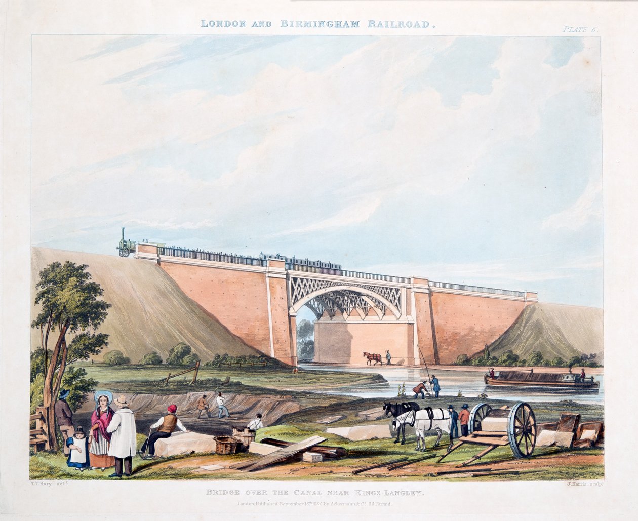 Brücke über den Kanal in der Nähe von Kings-Langley, 1837 von Thomas Talbot Bury
